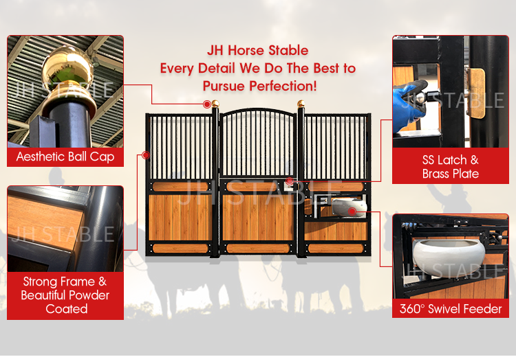 Farm Riding European Horse Stalls Custom Equine Barns 2.2m Height Assembly Easily