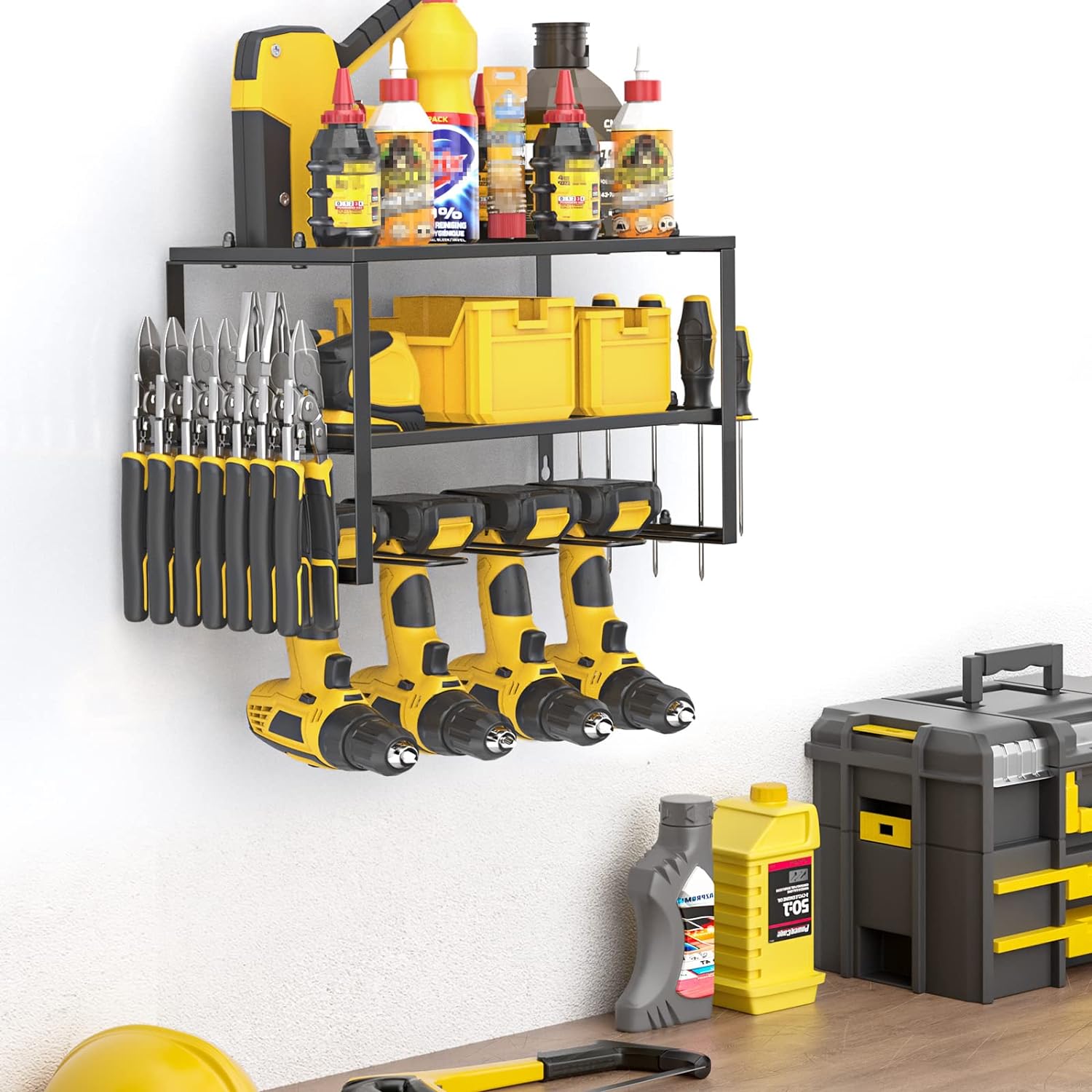 Metal Utility Storage Rack Wall Mounted Heavy Duty 3 Layers 410*200*230mm 2mm Thickness