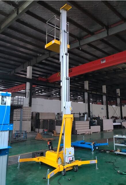 6 Meters Flame Proof Aluminum Aerial Work Platform Single Mast Man Lift 130Kg