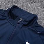 Blue Football Training Tracksuit Jacquard Soccer Training Kit Set