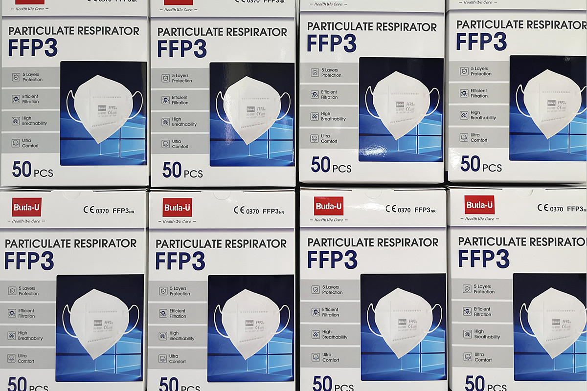 Buda-U FFP3 Face Mask , FFP3 Respirator Mask , Particles Filtering Mask For Respiratory Protection , Without Valve