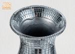 Modern Luxury Fiberglass Flower Pot Table Vase Plant Pots Silver Mosaic Glass