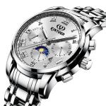 White Dial Mens Mechanical Watches Stainless Steel Mechanical Watch