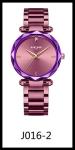 Fashion Purple Quartz Ladies Watch Good Luster Stainless Steel Band