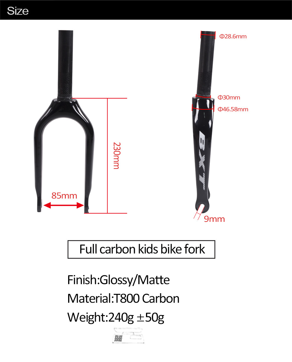 Customizable Childrens Bike Carbon Fiber T800 Kids Balance Bicycle Forks