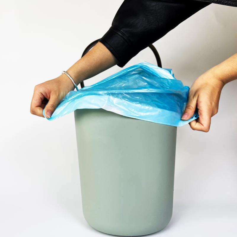 5-50 Micron Thickness PE Plastic Drawstring Trash Bag Roll for Clear Garbage Packaging