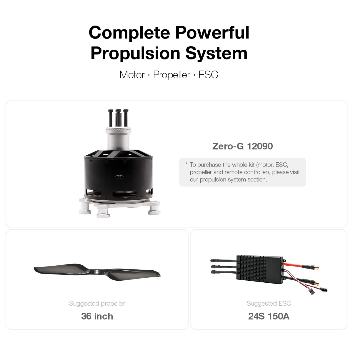 12090 42kg Thrsut Paramotor Brushless Motors With Low Noise Design