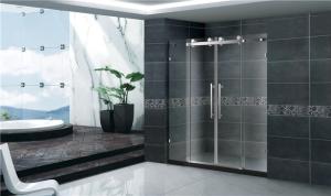 Quality Economic Double Sliding Glass Shower Doors Frameless With Stainless Steel Accessories wholesale