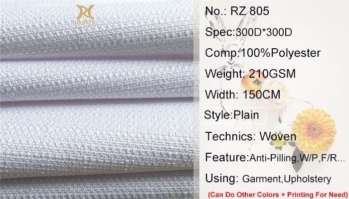 Memory Polyester Tablecloth Sofa Fabric 300D Solid Min Matt Fabric with Width 57/58