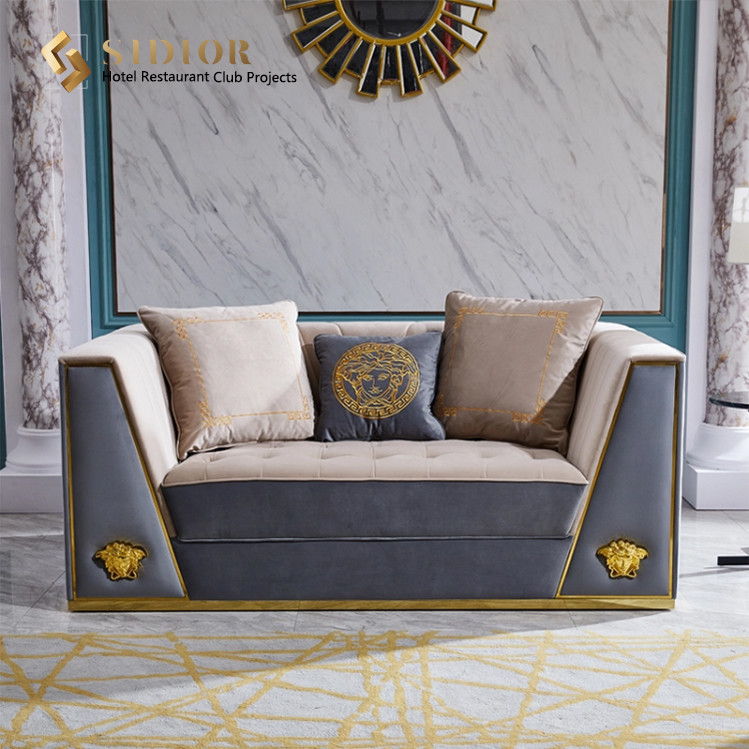 Leisure sofa, Lobby Sofa, Hotel Sofa, Villa Sofa, PU Leather Upholstery, High Density Foam, Stainless Steel Base