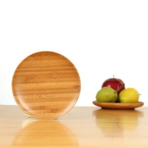 Quality 100% Bamboo Round Wooden Tray , Round Wood Serving Platter Heat Resistance wholesale