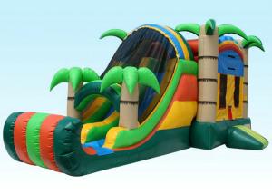 Quality Gaint Inflatable Bouncer Combo , Tropical Inflatable Water Castle wholesale