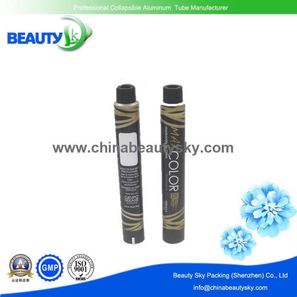 Aluminium Tubes for Hair Color cream with Black color printing surface 32mm Dia.