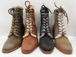Women's waterproof non-slip lace-up winter dress boots，soft cow suede leather