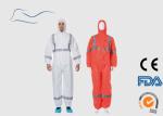 SMS Disposable Orange Overalls , Construction Use Protective Clothing Overalls