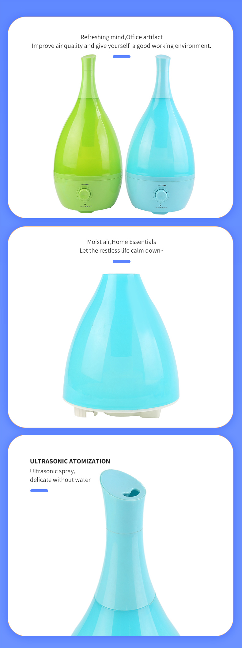Electric Air Freshener Essential Oil Humidifier , Decorative Ultrasonic Air Humidifier