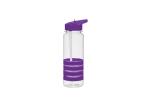 Silicon Band Plastic Straw Sports Water Bottle 750ml Capacity Impact Resistant
