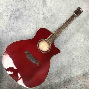 Quality AAAAA All Solid Spruce Wood Flamed Maple Back Side Ebony Fingerboard G614AA Acoustic Electric Guitar wholesale