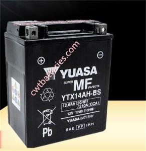 Quality Aftermarket Yuasa YTX14AH-BS Motorbike Lithium Battery 12V 12Ah 10HR wholesale