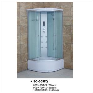 Quality Single Person Sliding Door Shower Cabin Enclosures with Tempered Fabric Glass wholesale