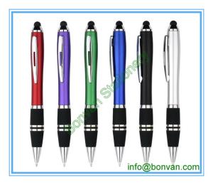 Quality satin plastic pen,satin color plastic touch stylus pen wholesale