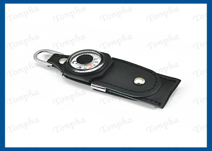Customized Logo Leather USB Flash Drive Full Capacity With Compass Function