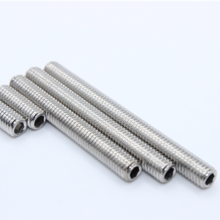 ISO Standard Stainless Steel Headless Set Screw with Full Thread and Hex Socket