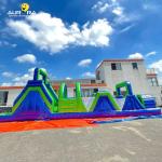 Adult Inflatable Obstacle Race Blue Green For Crazy Beast Newcomer Training Camp