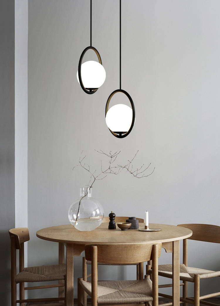 LED Pendant Lights Home Decoration Living Room Bedside Glass Black Suspension lamp(WH-GP-39)