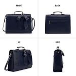 Women'S Vegan Leather Laptop Bag Shoulder Computer Satchel Bag Detachable Bow
