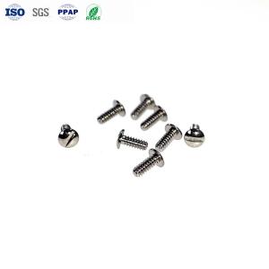 Quality Custom M0.8 Stainless Steel Polished Slot Pan Head Machine Tooth Watch Screw Factory wholesale