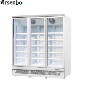 Quality CE Antiwear 3 Door Upright Freezer , Multiscene Glass Door Refrigerator wholesale