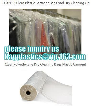 commercial clear pe ldpe poly hotel laundry roll up suit garment packaging dry cleaning cover plastic polythene bag for