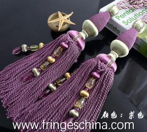 Quality Delicate custom long tassel fringe trimming for curtain attractive tieback hanging ball wholesale