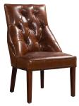 CE Retro leather armchair wooden frame