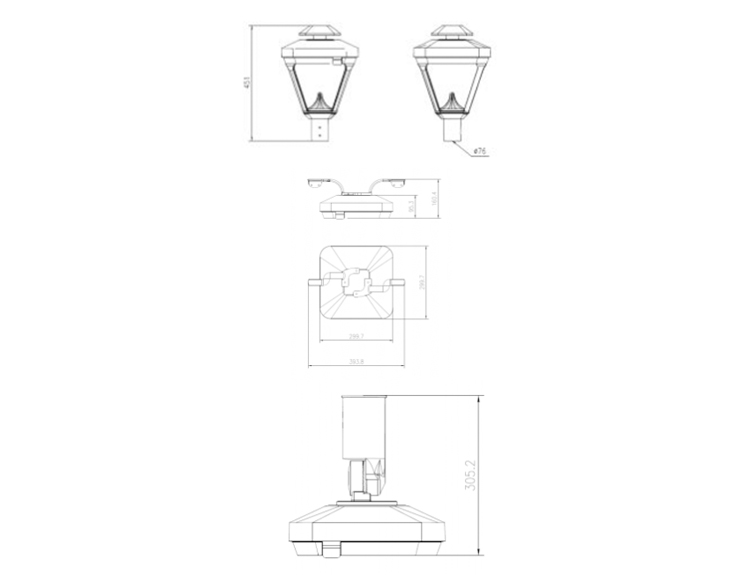 Outdoor Electric Waterproof LED Post Street Spot Bollard Decor Garden Pole Flood Light