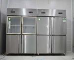 Double Glass Doors Stainless Steel Freezer Display Cabinet