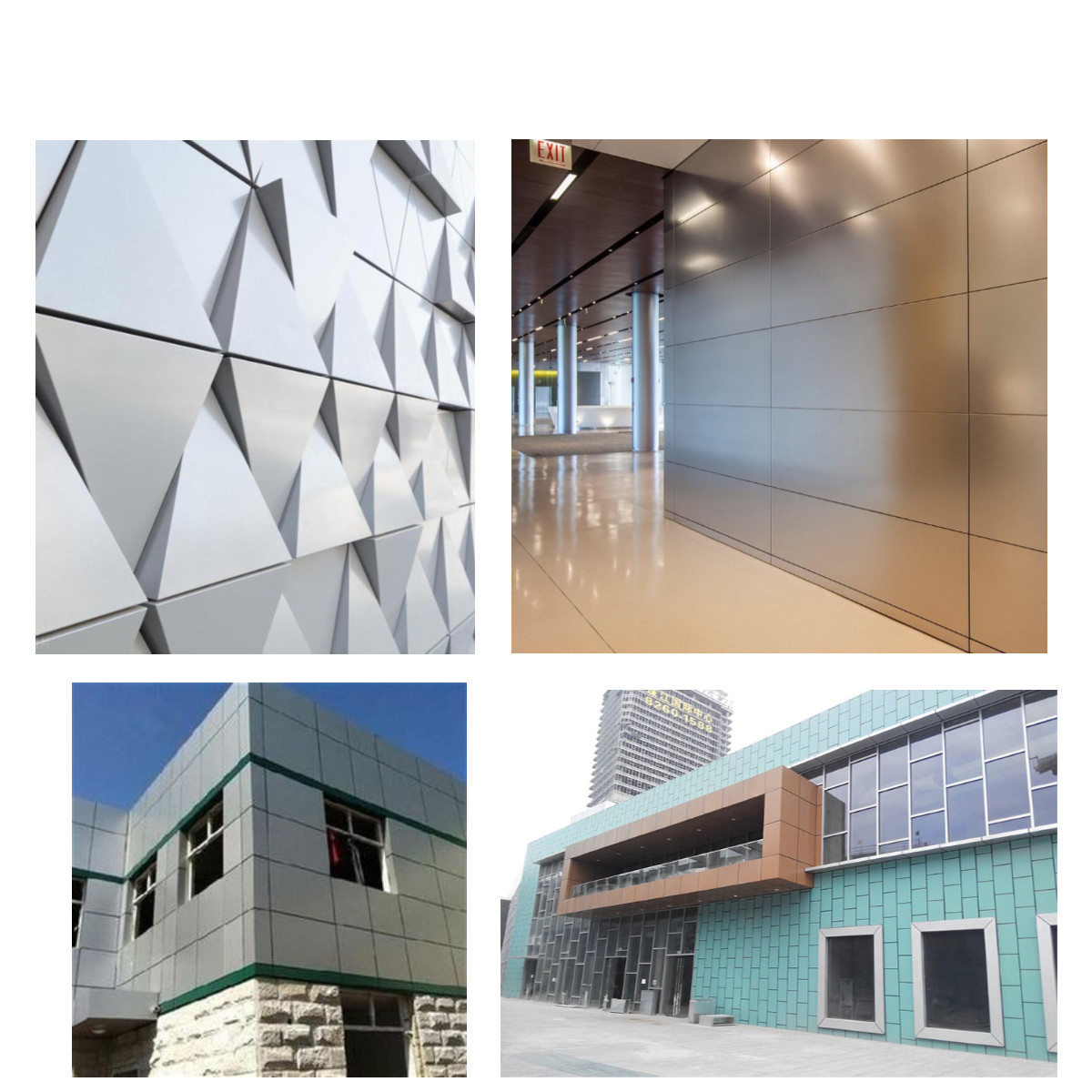 Hotel Exterior Light Grey PVDF Aluminum Composite Panel 1.22*2.44m Aluminium Composite Panel Interior
