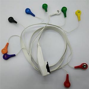 Quality White 10 Lead Holter ECG Cable High Performance Customized Length 61.5g Weight wholesale