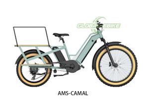Quality Green Lithium Battery ebike cargo bike With Shimano 7 Speed Derailleur LED Big Light wholesale