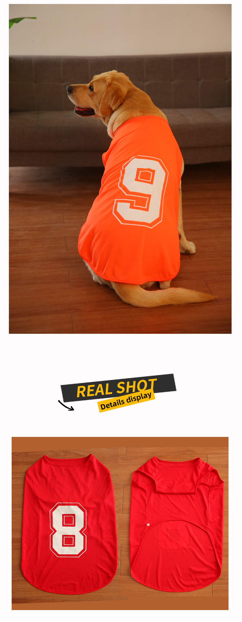 Summer Premium Large Dog Clothes Thin Vest Jersey Pet Clothes