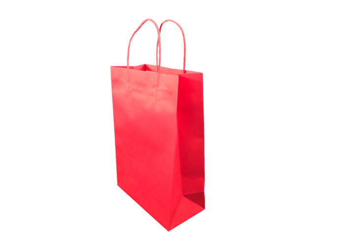 Red Eco Paper Packaging , Biodegradable Shopping Bags Customized Size