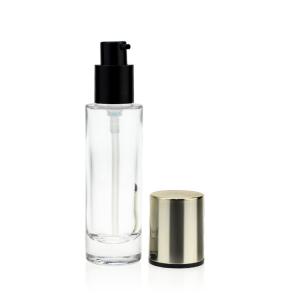 Quality 30ml Clear Liquid Foundation Glass Pump Bottle Cosmetic Packaging wholesale