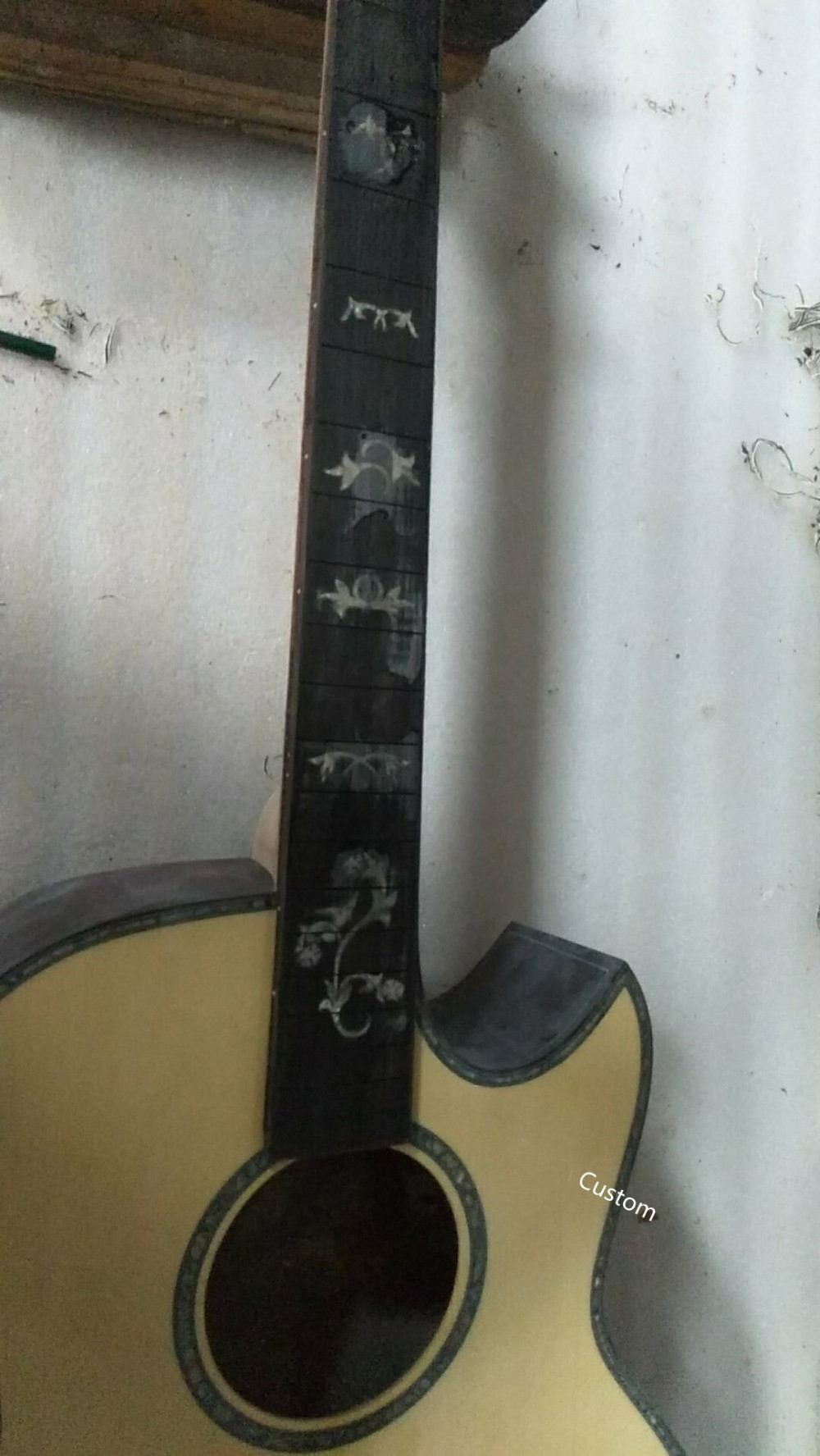 Handmade guitar AAAA all solid wood customize cocobolo guitar single cut design acoustic electric guitar