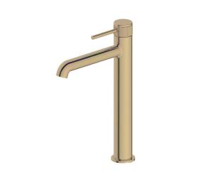 Quality Brushed Golden Brass Basin Mixer Faucet Single Lever Tall Bathroom wholesale