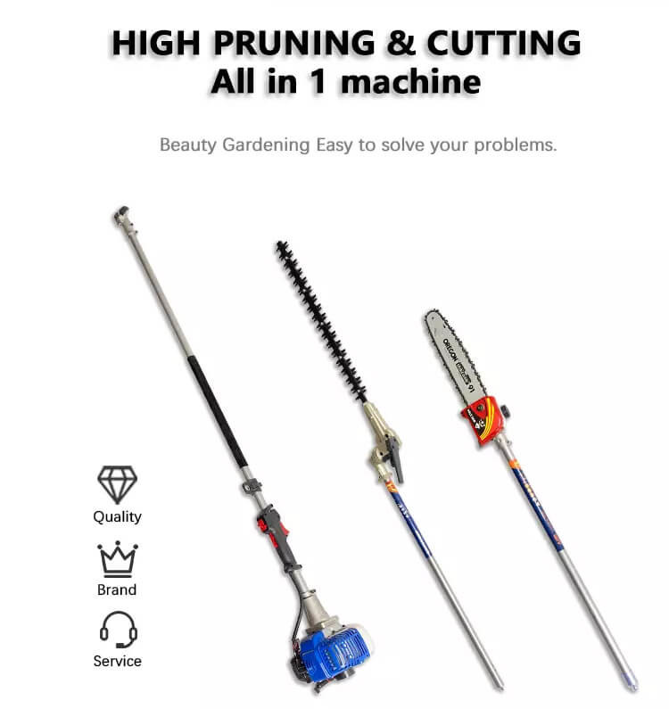 Gasoline Long Pole Chainsaw 25.4cc Long Reach Hedge Trimmer