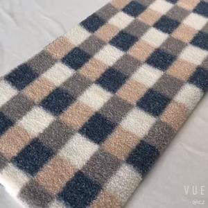 Quality 200gsm Plaid Printed Sherpa Lined Fleece Fabric 100% Polyester wholesale