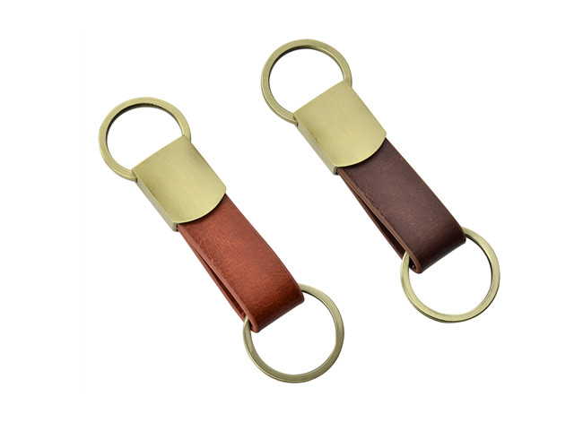 Pantone Leather Key Ring Holder Color Tape 10mm Brass Plating Personalised