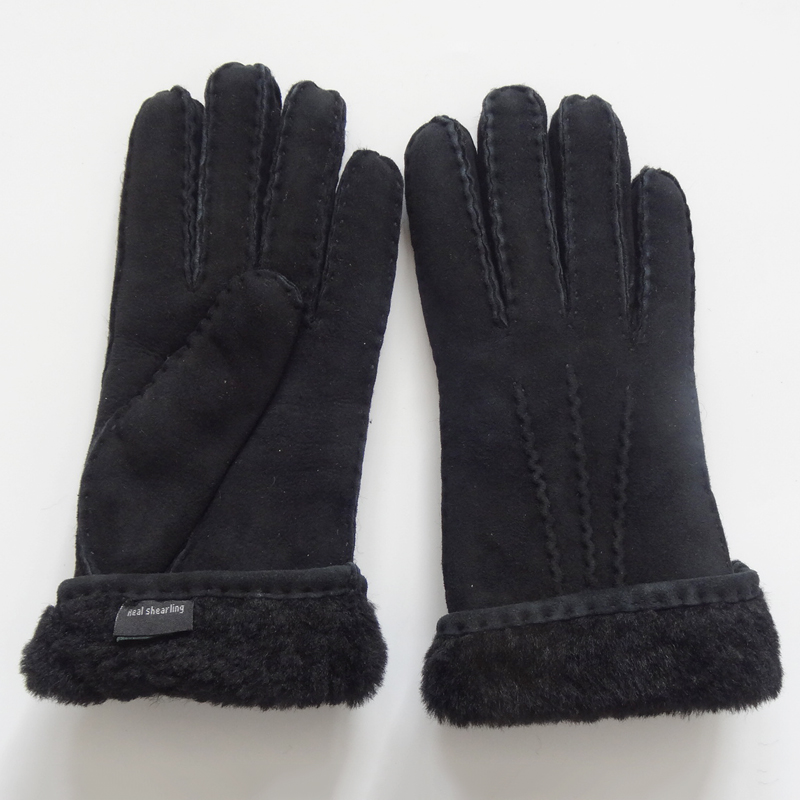 Double Face Leather Winter Gloves Hand Sewn 100% sheepskin gloves