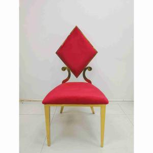 Quality Prismatic Poker Wedding Banquet Chair Red Color Stainless Steel Frame wholesale